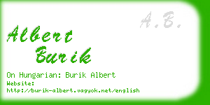albert burik business card
